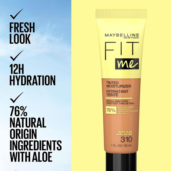 Maybelline Fit Me Tinted Moisturizer, Natural Coverage, Face Makeup, 375 - Picture 8 of 9